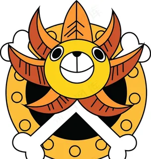 海贼王路飞所用船标志太阳号图片