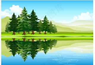 矢量手绘风景画图片