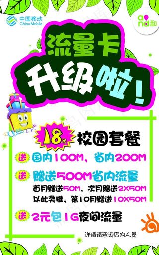 流量卡手绘POP海报图片