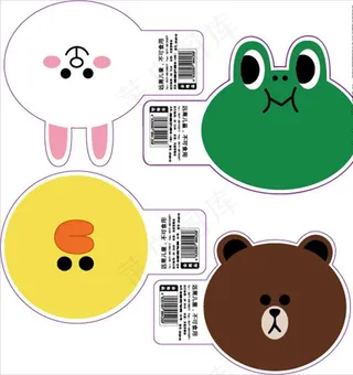 矢量卡通不干胶图片