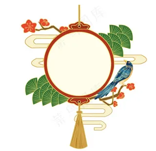 国潮花鸟边框图片