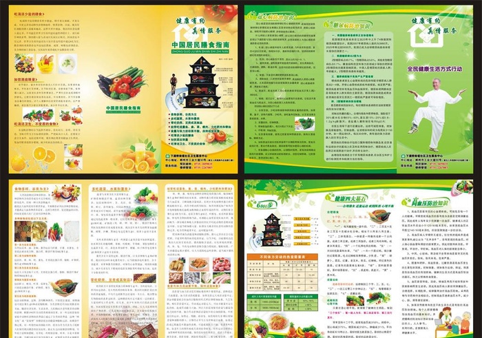 三折页健康教育处方图片cdr矢量模版下载