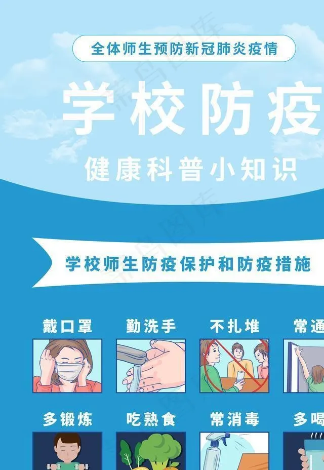 学校防疫图片psd模版下载