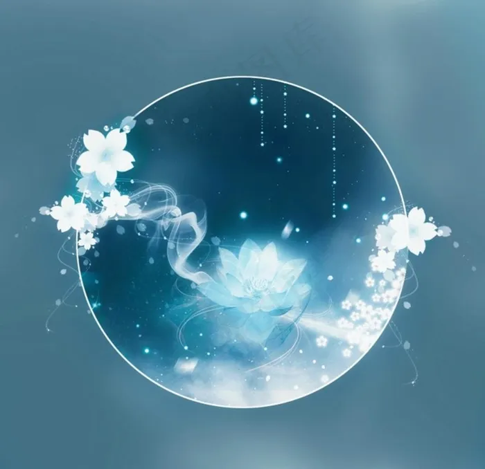 发光莲花图片psd模版下载