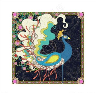 手绘民族风动物花纹矢量图下载图片