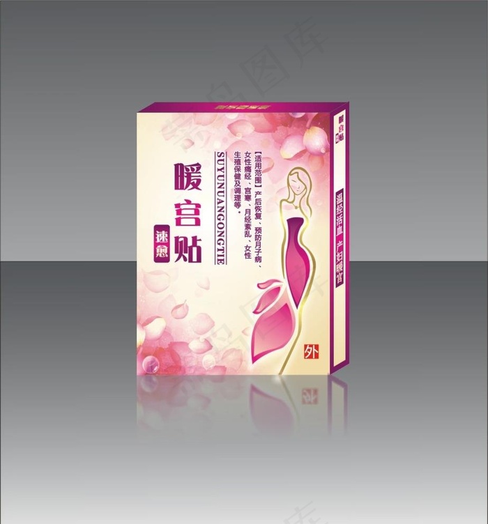 暖宫贴内有展开图图片cdr矢量模版下载