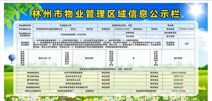 物业信息公示栏图片cdr矢量模版下载