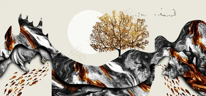 三联画图片(9449X4724(DPI:150))psd模版下载