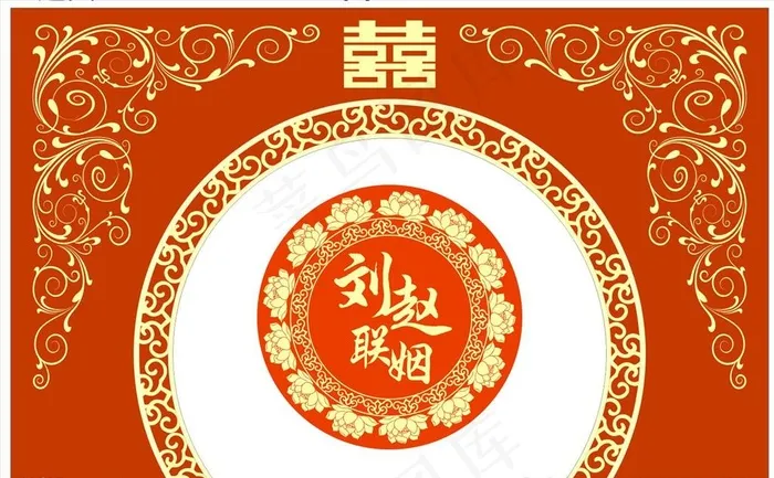 中式婚礼迎宾背景图片