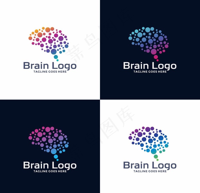 电子大脑LOGO图片eps,ai矢量模版下载