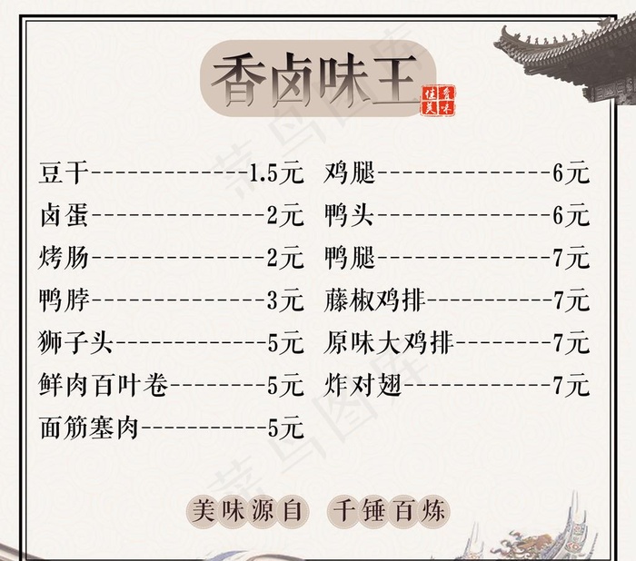 香卤美食海报菜单灯片图片(3425X3130(DPI:150))psd模版下载