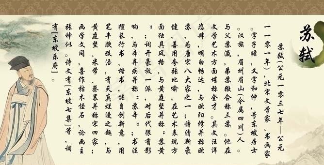 苏轼简介图片(3971X2115(DPI:72))psd模版下载