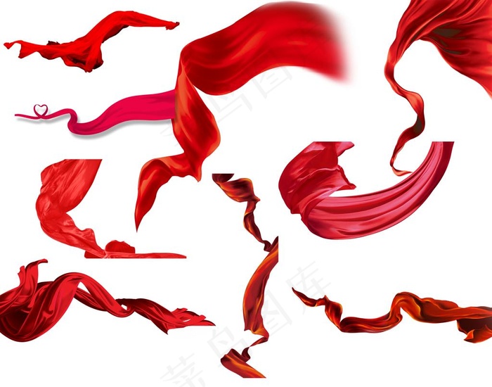 红绸带图片(6000X4896(DPI:300))psd模版下载