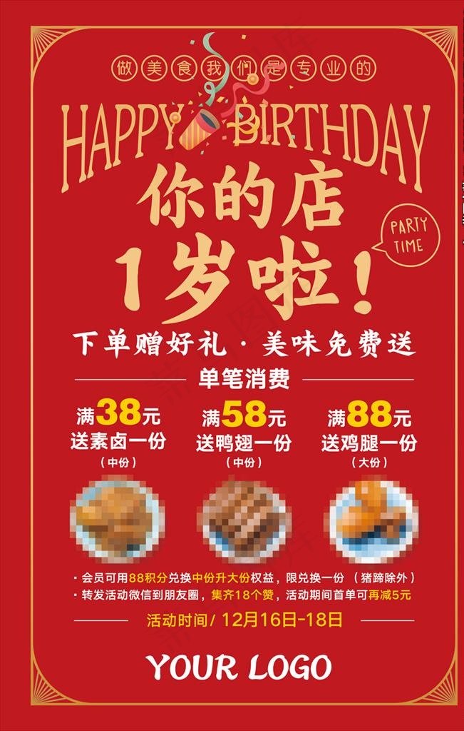 美食店庆 海报设计图片(3071X4606(DPI:130))psd模版下载