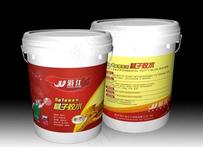 腻子胶水 包装桶图片cdr矢量模版下载