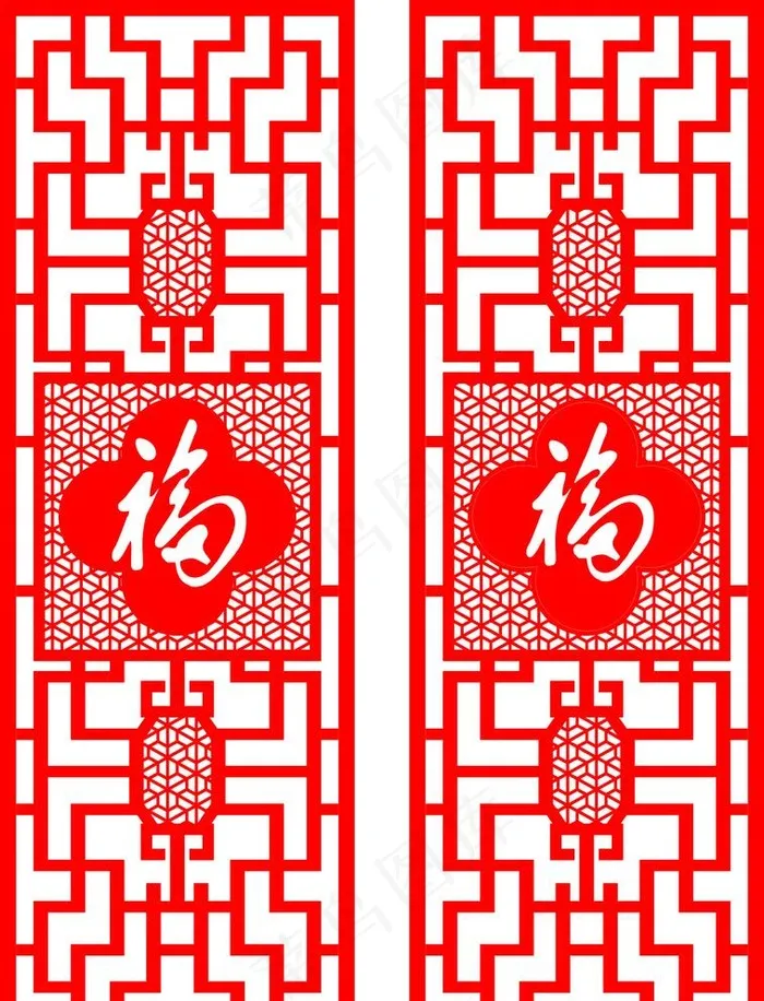 镂空雕花  福  中式雕花图片cdr矢量模版下载