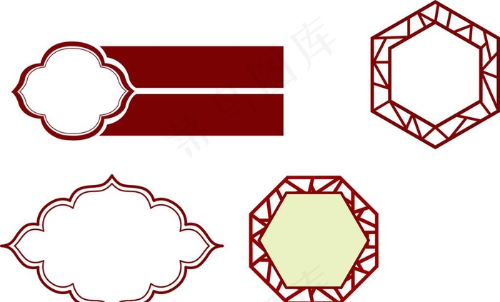 中式画框设计素材边框古典花边图片