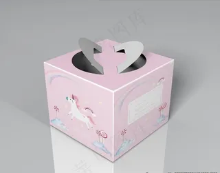 独角兽卡通梦幻西点包装盒图片