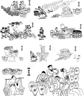 酿酒图图片