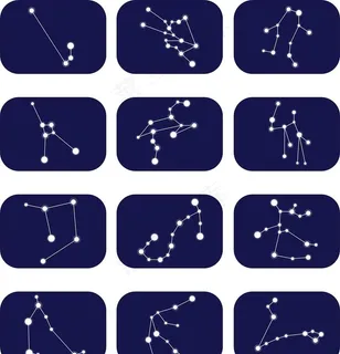 矢量十二星座12星座图标图片