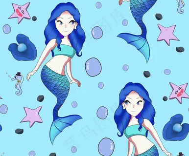 卡通美人鱼图片