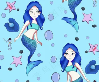 卡通美人鱼图片