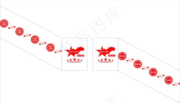 党建文化墙楼梯文化图片cdr矢量模版下载