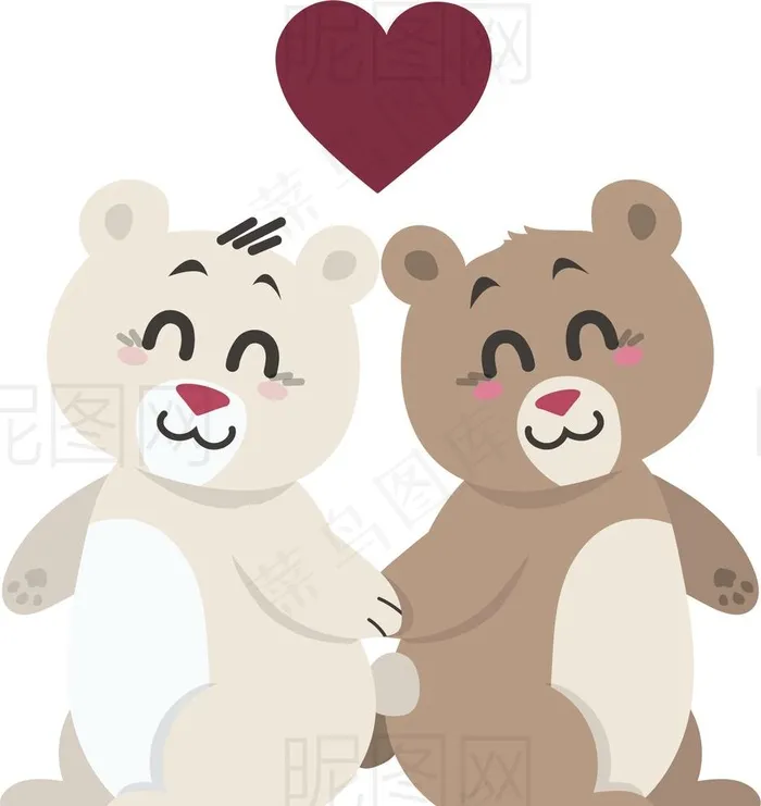 情侣小熊图片eps,ai矢量模版下载