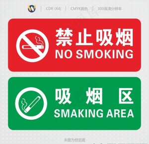 禁止吸烟和吸烟区图片