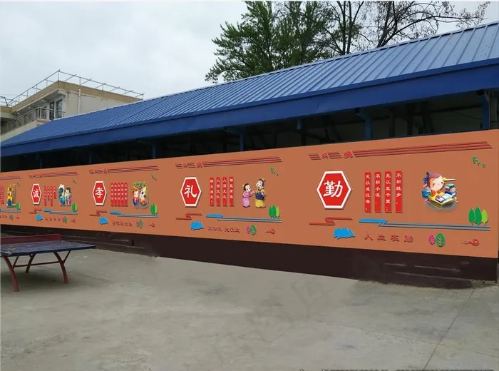 学校围墙文化图片cdr矢量模版下载