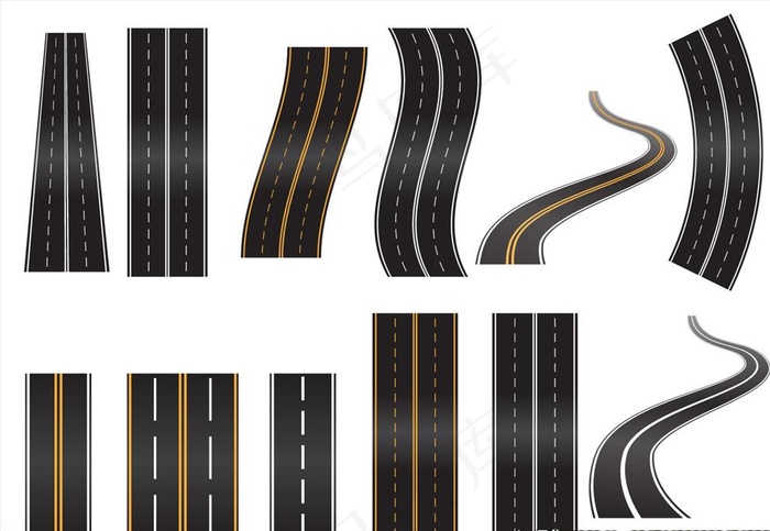 道路矢量图片ai矢量模版下载