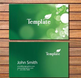 生物绿色名片图片