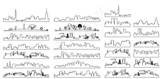 城市建筑线条剪影图片
