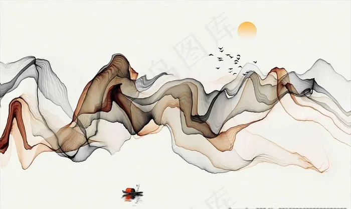 山水水墨图片(9071X5669(DPI:72))psd模版下载