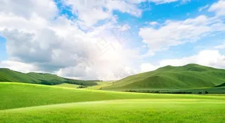 蓝天白云大草原图片