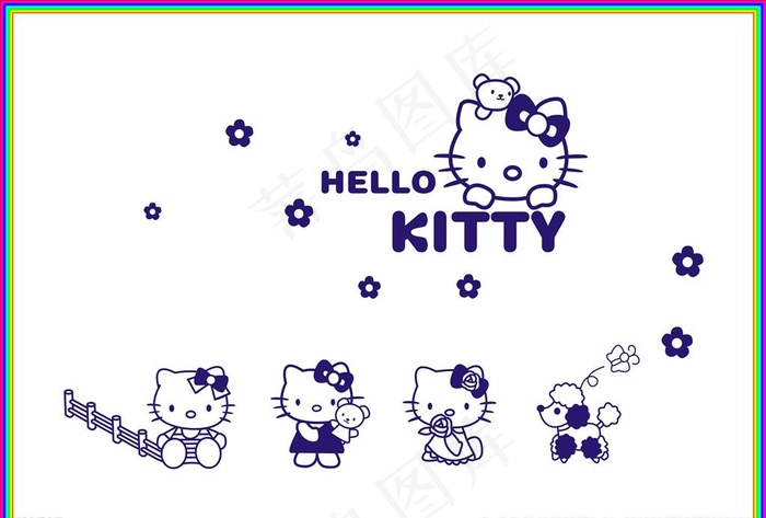 硅藻泥图KITTY猫图片