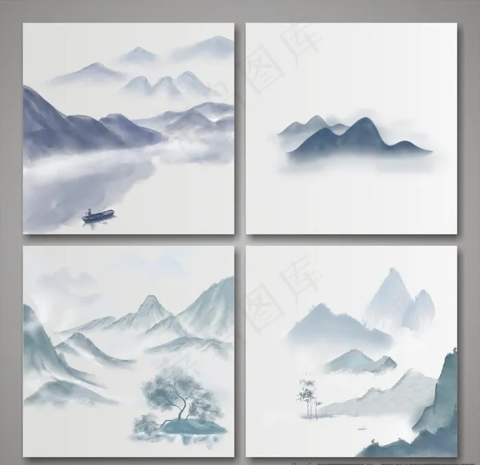 水墨画图片cdr矢量模版下载