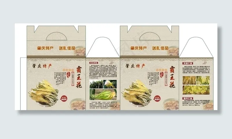 剑花 霸王花 包装礼品盒图片(210X297)cdr矢量模版下载