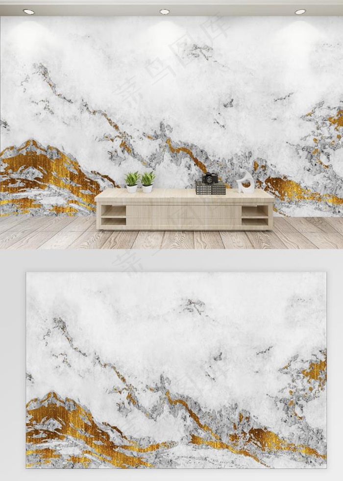 新中式手绘电视背景墙沙发背景墙图片