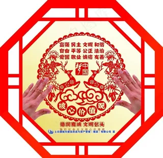 核心价值观正六边形展板图片