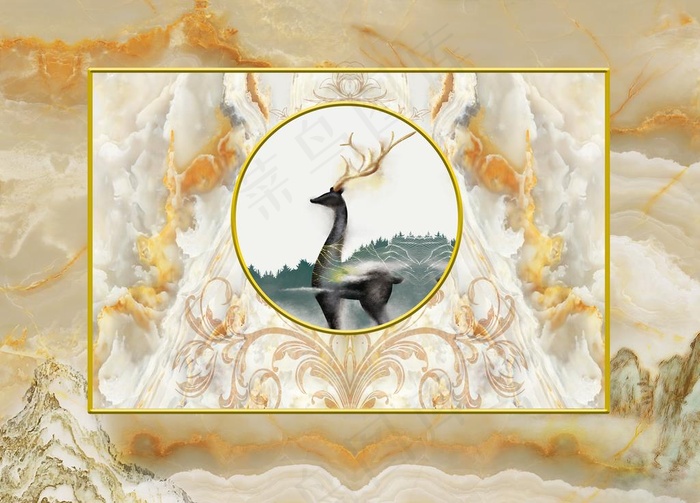 北欧背景墙图片(9071X6803(DPI:72))psd模版下载