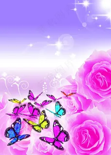 唯美蝴蝶鲜花紫色闪亮背景图片 唯美蝴蝶鲜花紫色闪亮背景图片