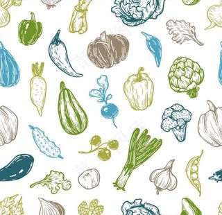 手绘蔬果背景图片