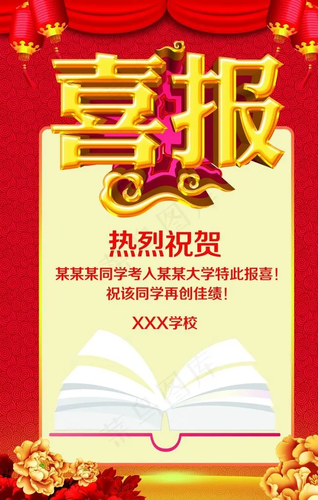 喜报图片(3543X5315(DPI:150))psd模版下载