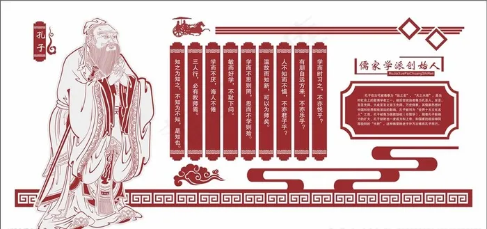 传统文化孔子图片cdr矢量模版下载