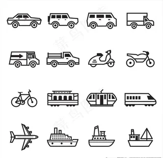 线性交通工具icon图标图片