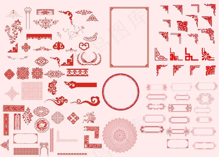 古风边框花纹素材图片(11024X8268(DPI:70))psd模版下载