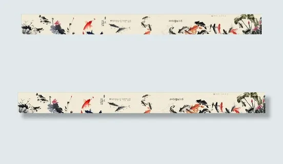 中国风国画鱼戏水图片