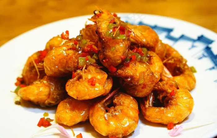 椒麻豆鼓虾 青岛大虾 炸虾图片