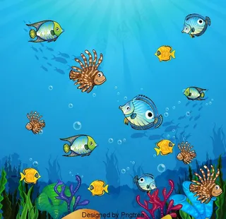 手绘海底世界图片